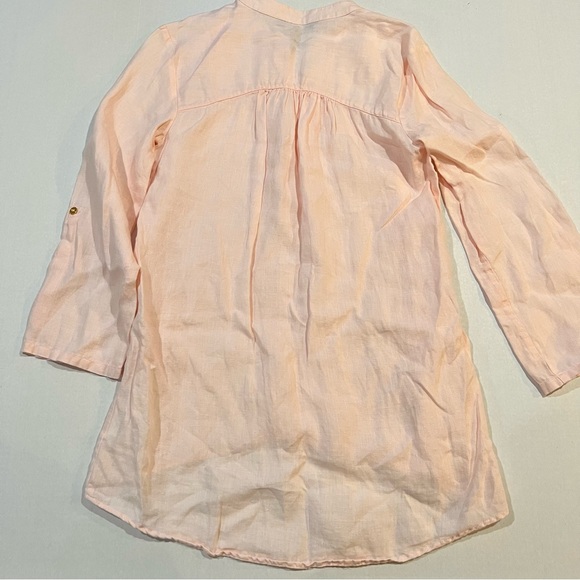Ellen Tracy Pink Pullover Linen Top Size Small - Picture 2 of 5
